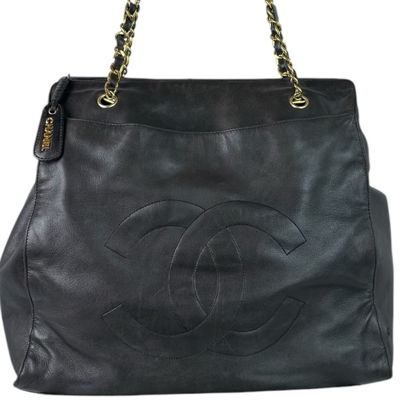 CHANEL CC LAMBSKIN LEATHER SHOULDER BAG EXPRESSO DARK BROWN - Picture 1 of 13